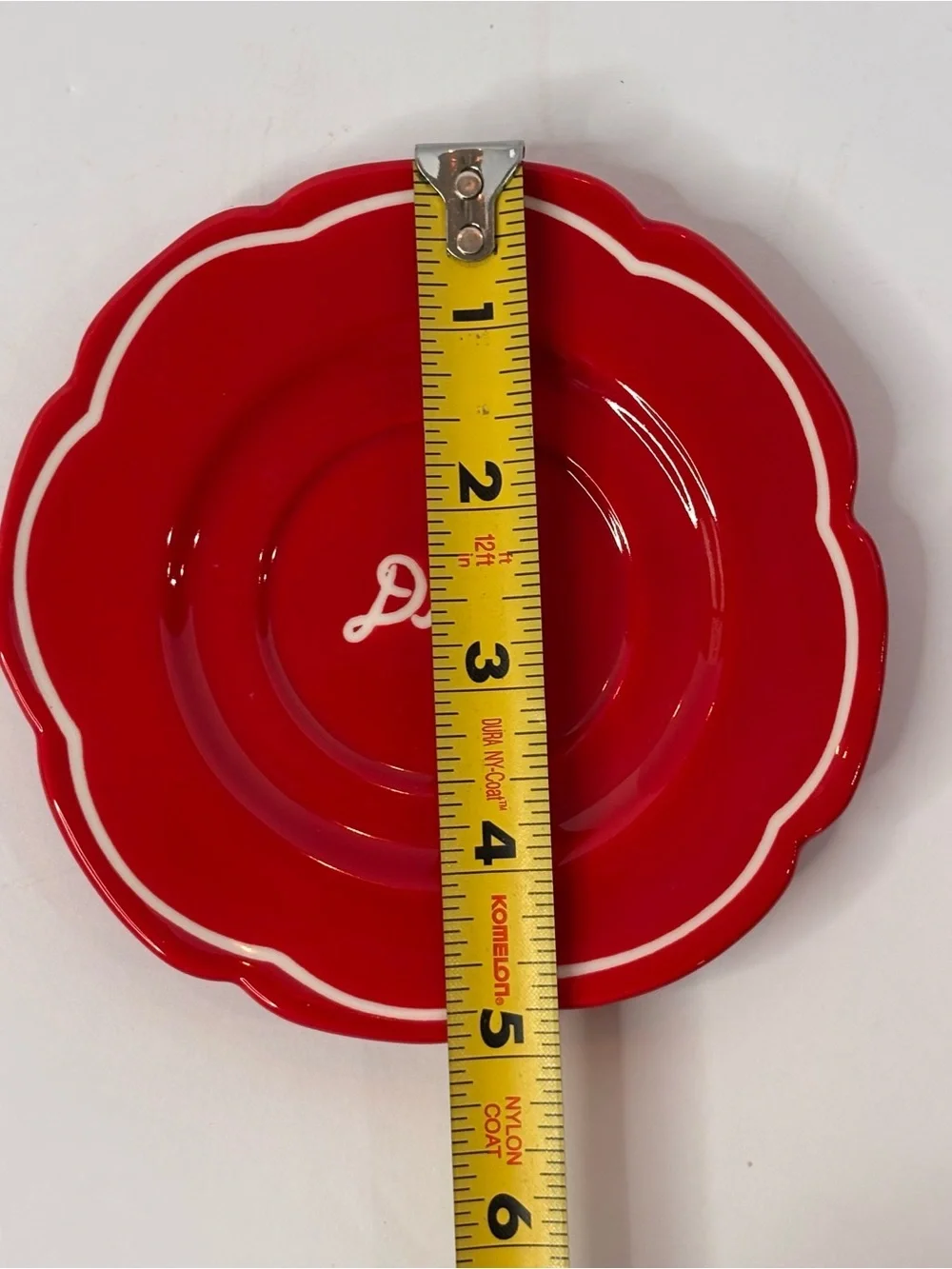 Damson Madder X Anthropologie Hand Painted Espresso Cup & Saucer Red & White NWT